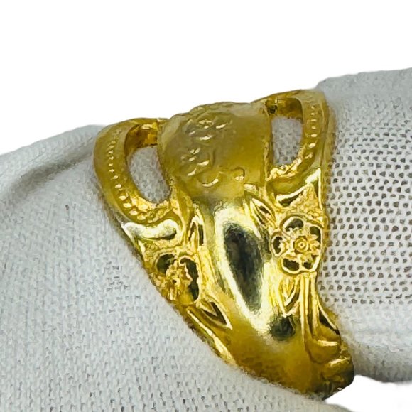 King Arthur’s Gold Electroplated Artisan Spoon Artisan Ring Size 6.75 - Picture 3 of 14